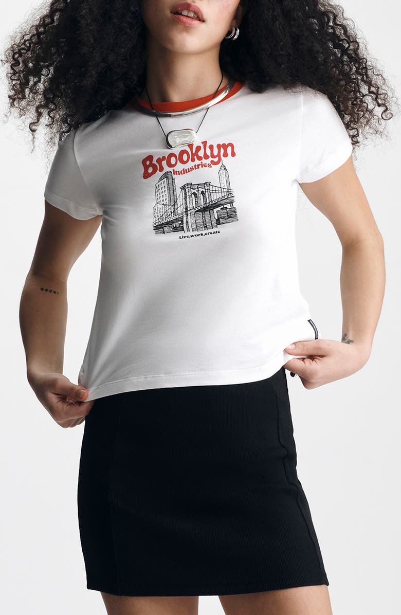 Brooklyn Industries Ringer Graphic T-Shirt, Main, color, White