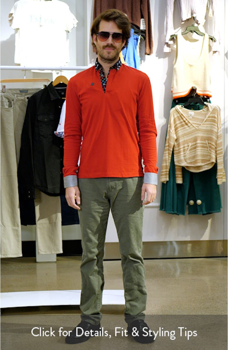Newton Solid Head Red Long Sleeve Polo, sales video thumbnail