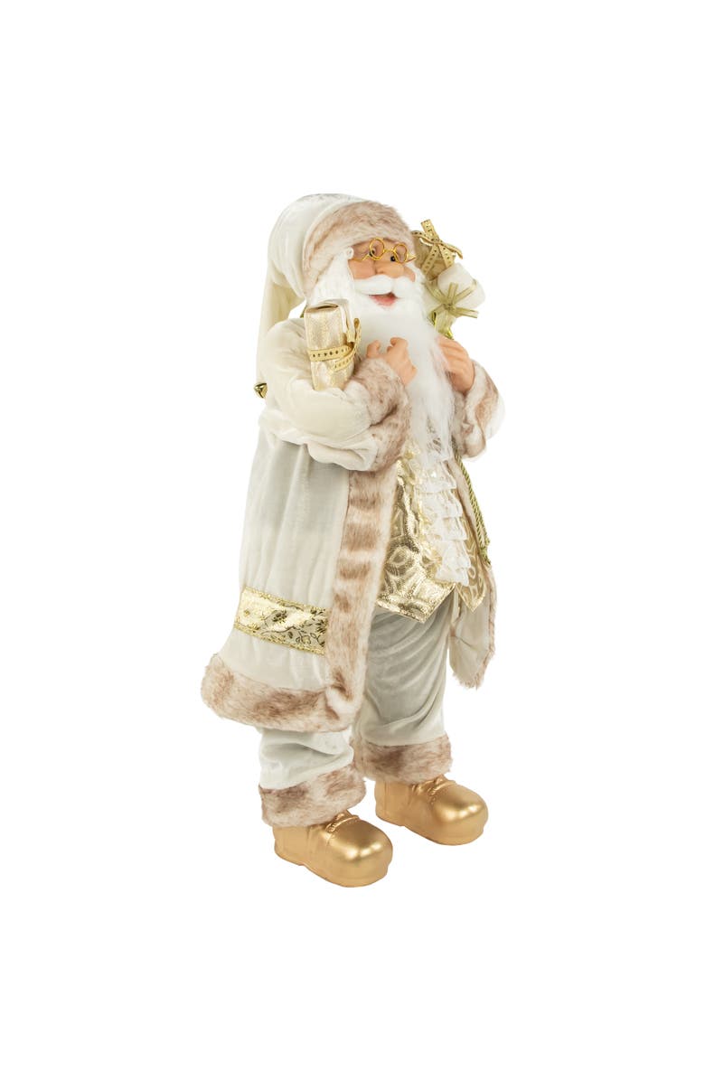 Northlight 24" White and Ivory Santa Claus with Gift Bag Christmas Figure, Alternate, color, 