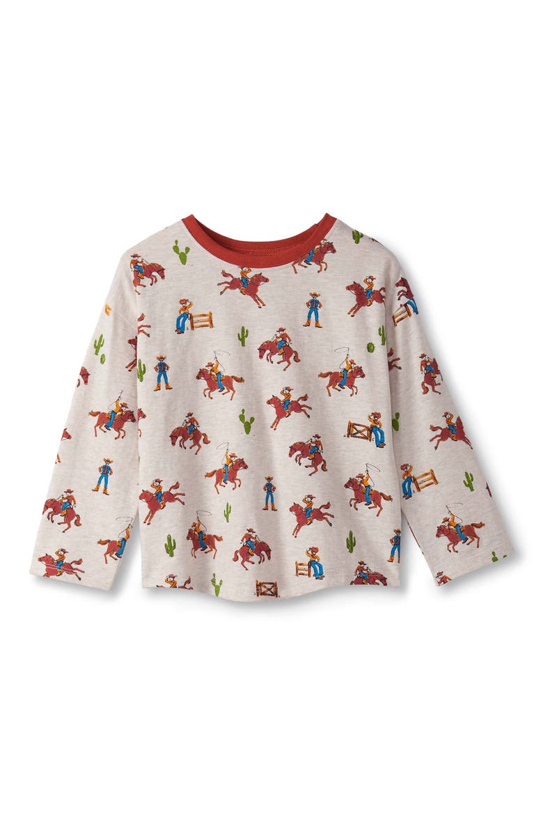 On the Ranch Print Long Sleeve T-Shirt & Sweatpants Set, Alternate, color, OATMEAL MELANGE