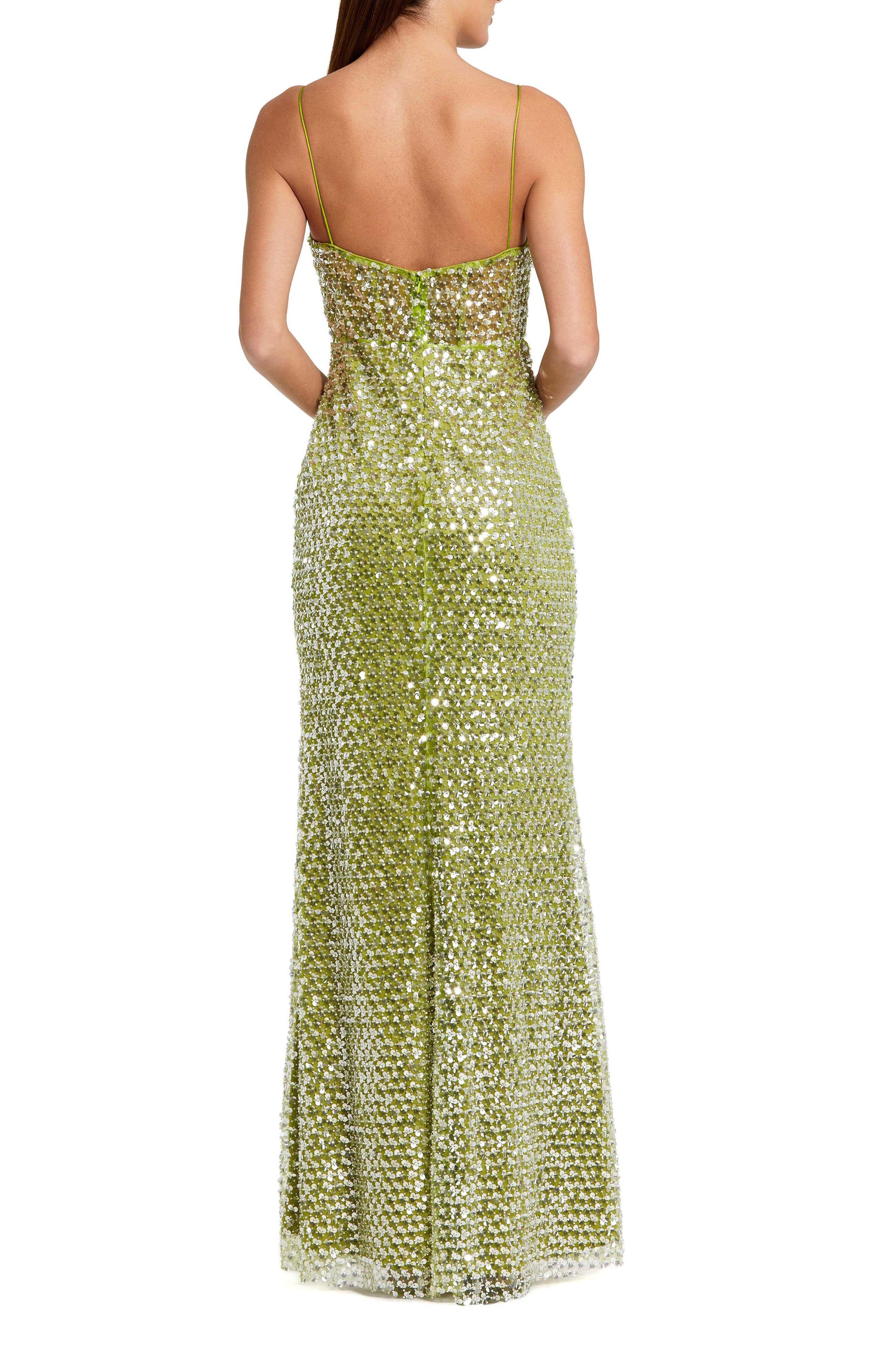 Embellished Mesh Sleeveless Bustier Gown - image 4