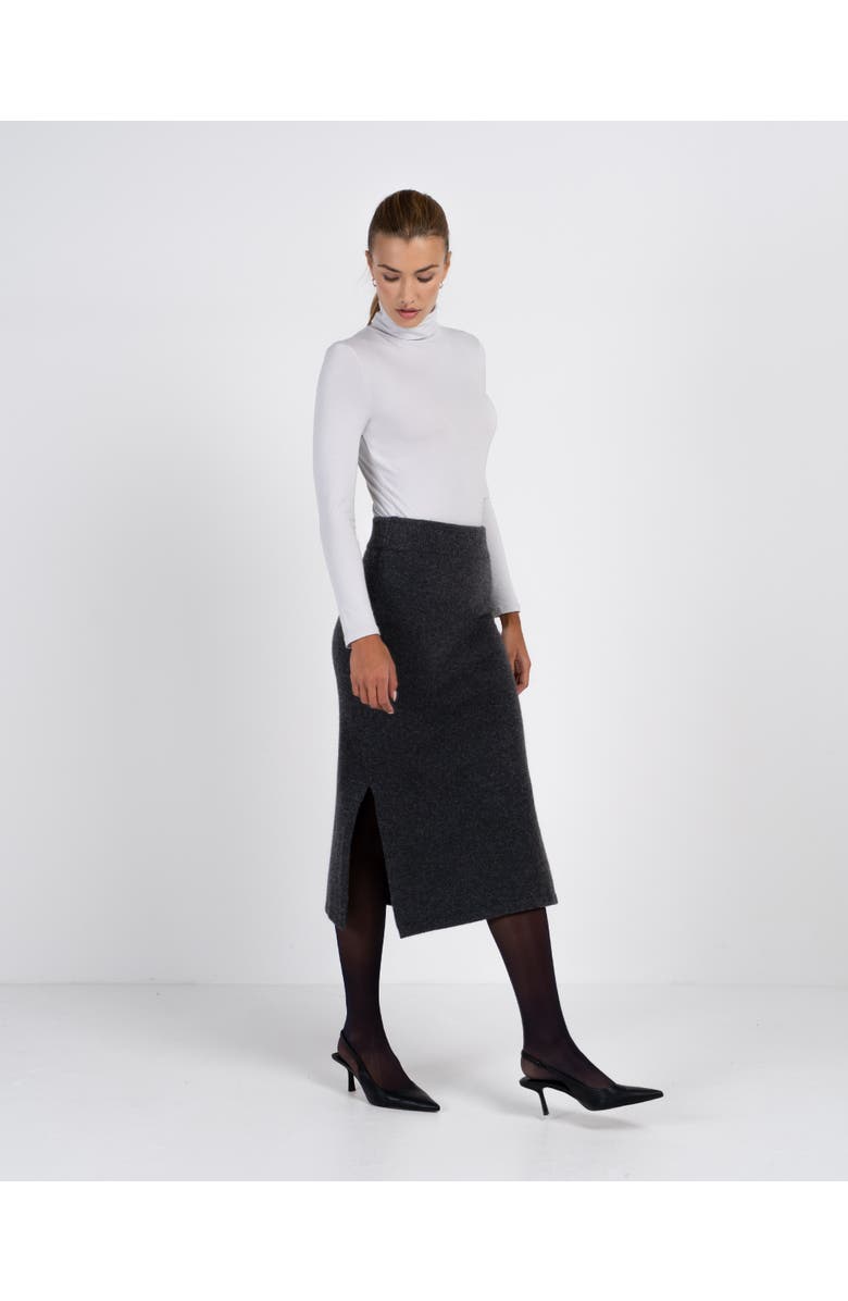 Kettlewell Josie Merino Knitted Midi Skirt, Alternate, color, Charcoal Marl