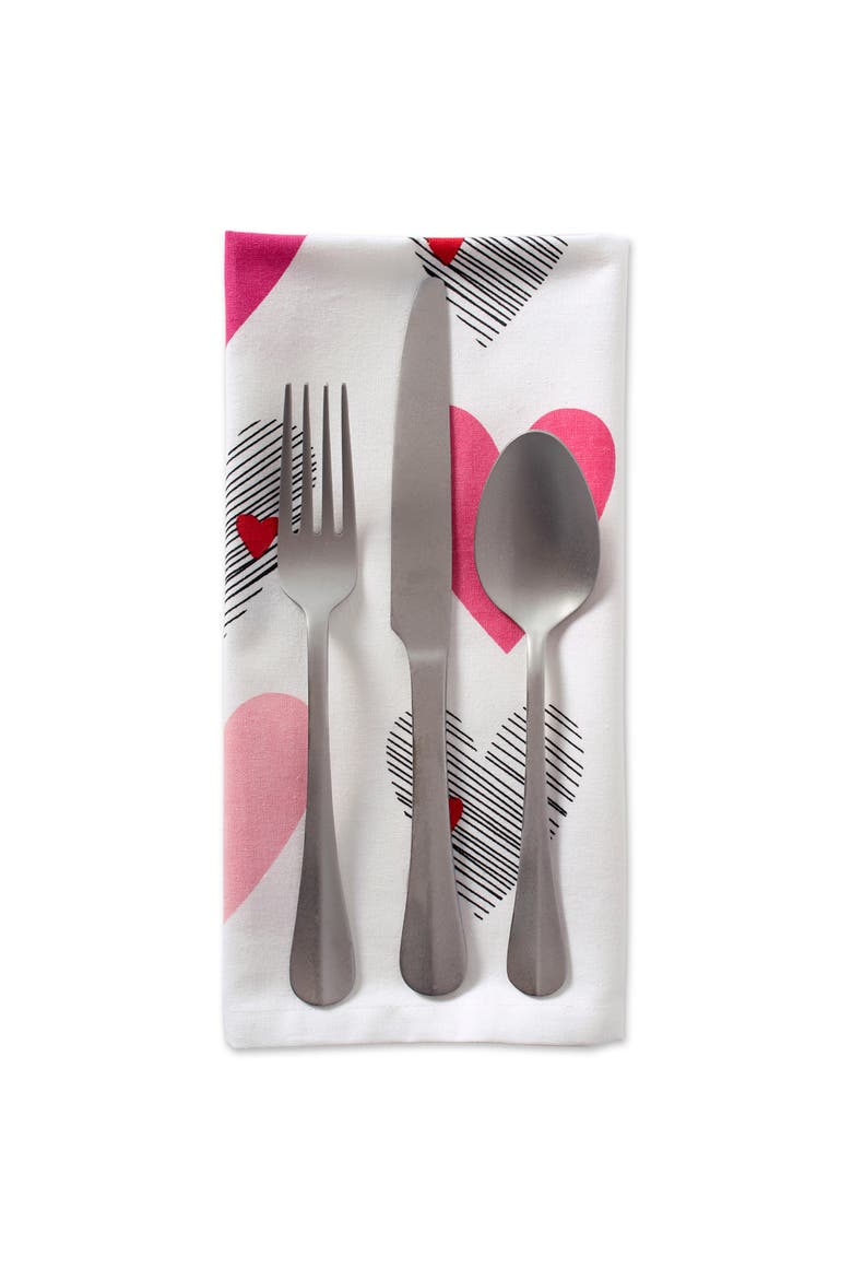 Hearts Collage Print Napkin Set/6, Alternate, color, Hearts Collage Print