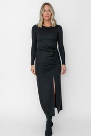 West Of Jacqueline Ruched Midi Dress