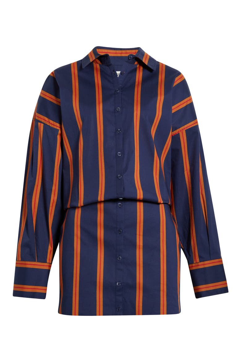 Cynthia Stretch Cotton Mini Shirtdress, Alternate, color, RAILROAD STRIPE