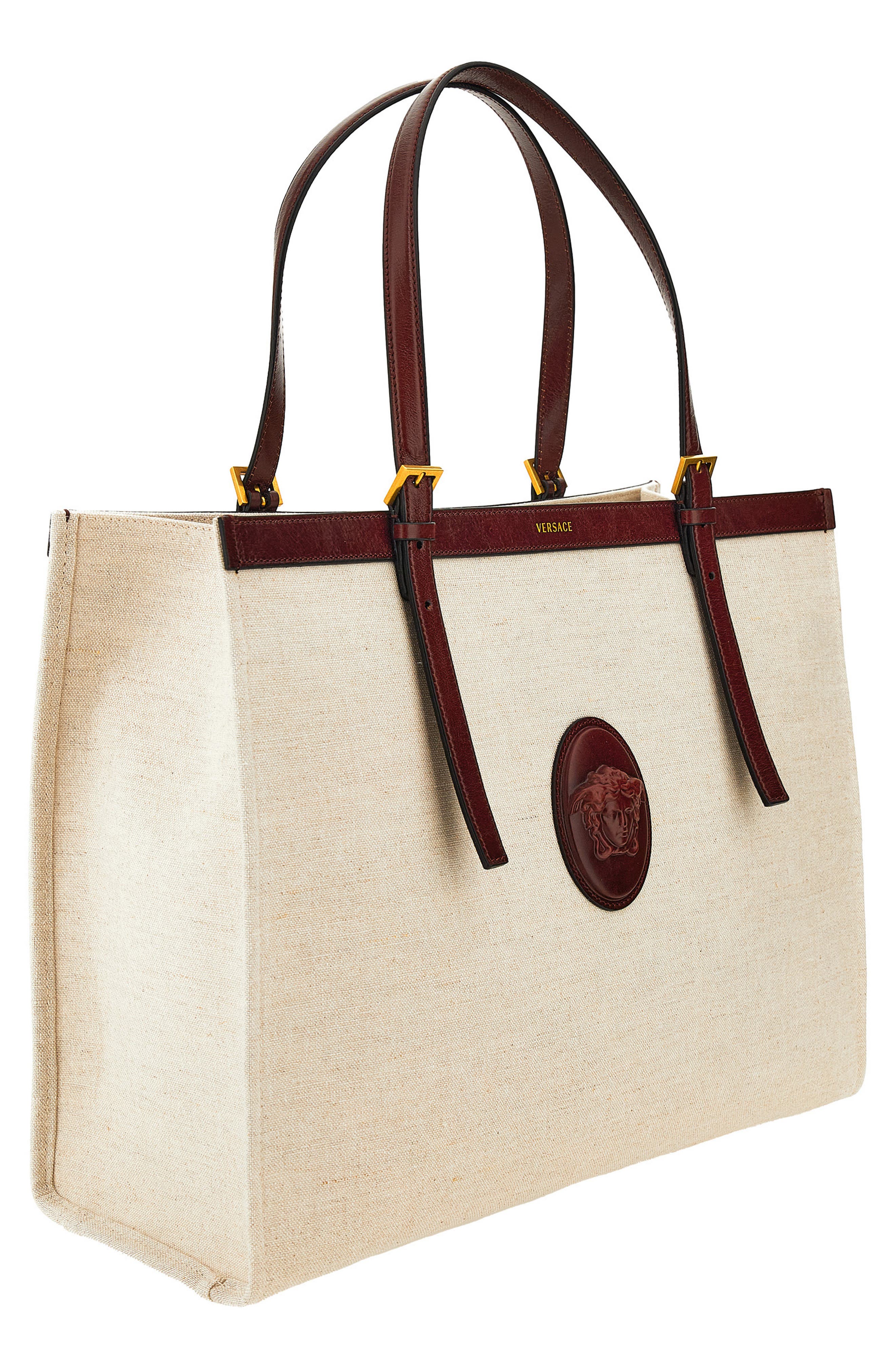 Large Rivière Canvas Tote, Alternate, color, BEIGE PALISANDRO/ GOLD