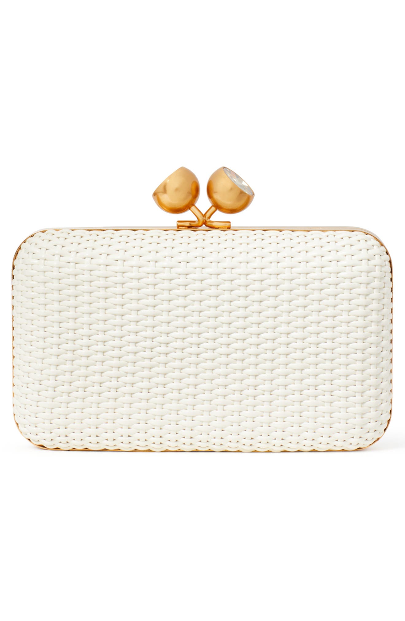 Kate Spade New York kisslock woven clutch, Alternate, color, 