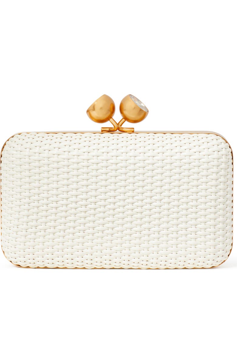 Kate Spade New York kisslock woven clutch, Alternate, color,
