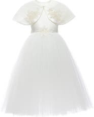 Tulleen Hermione Embroidered Cape Dress