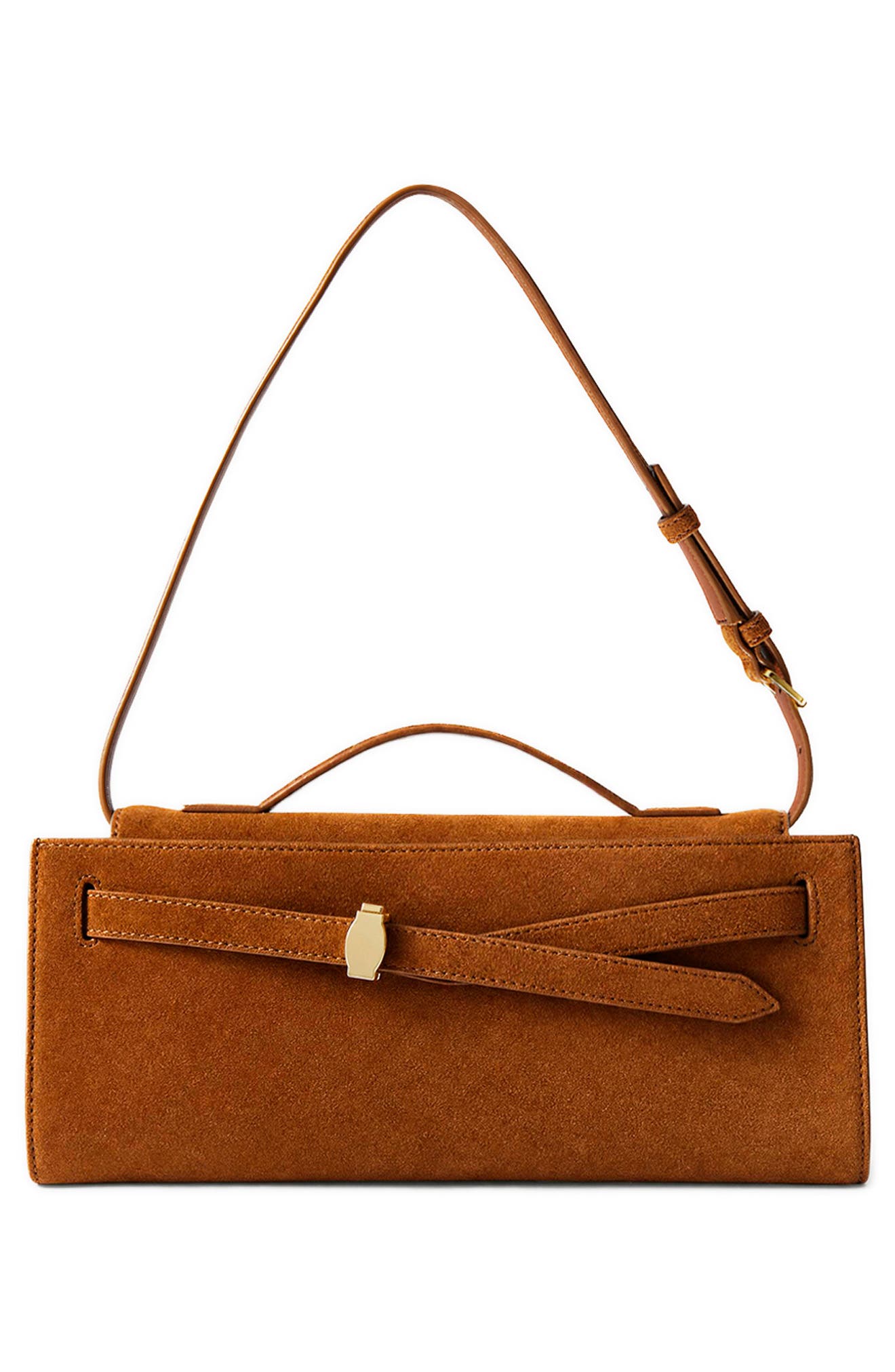 Dash Suede Clutch, Alternate, color, TOBACCO