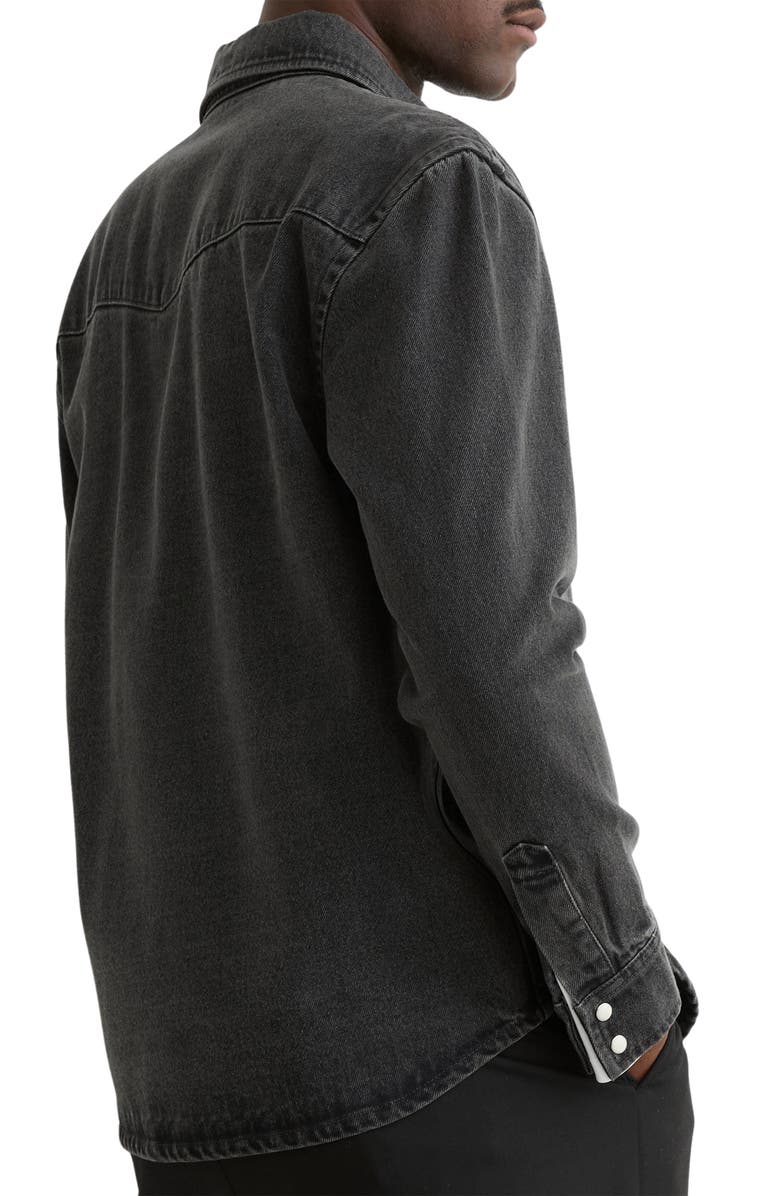 Reiss Finley Denim Snap-Up Shirt, Alternate, color, Washed Black