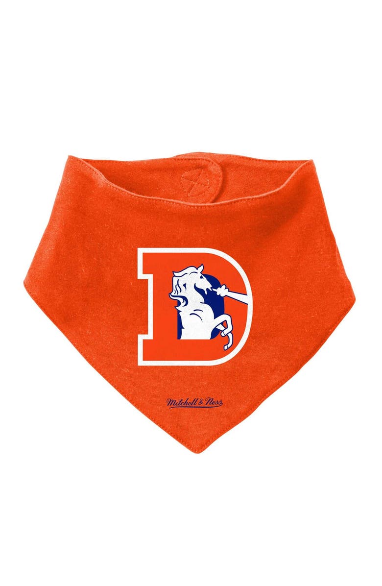 Mitchell & Ness Newborn & Infant Mitchell & Ness Orange/Royal Denver Broncos Throwback Big Score Bodysuit, Bib & Bootie Set, Alternate, color, 