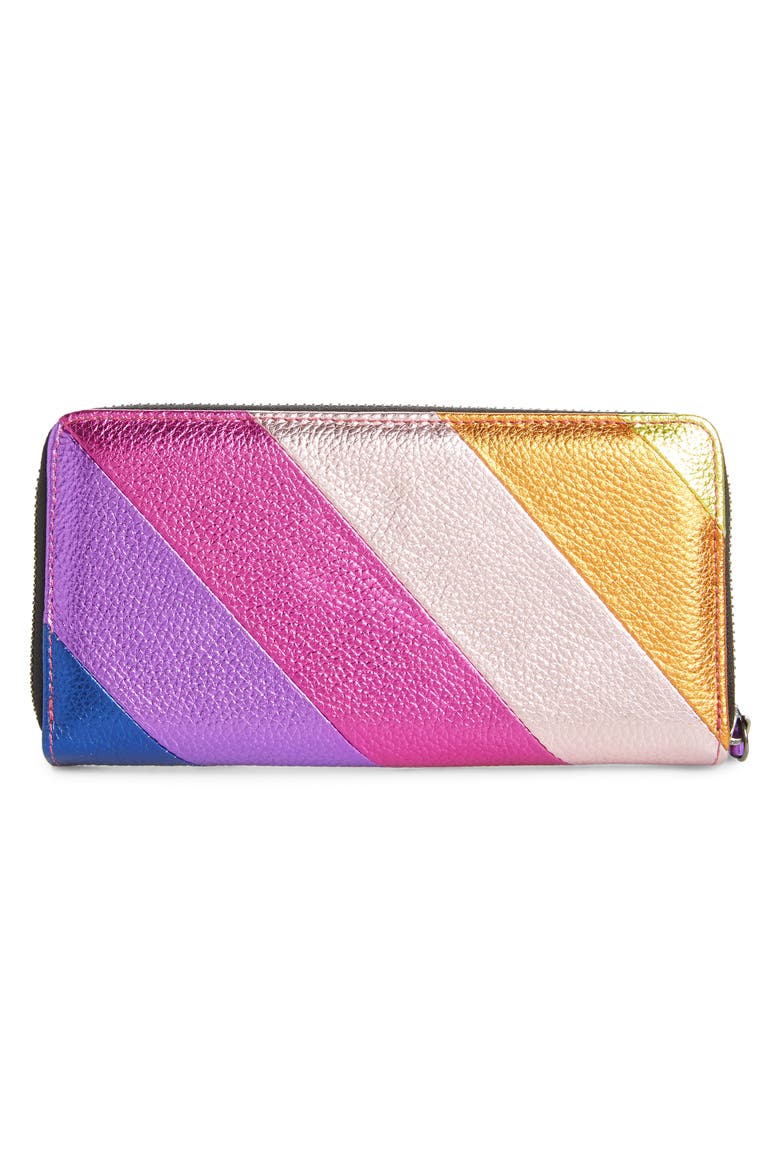 Rainbow Shop Eagle Stripe Leather Zip Around Wallet, Alternate, color, OPEN MISCELLANEOUS
