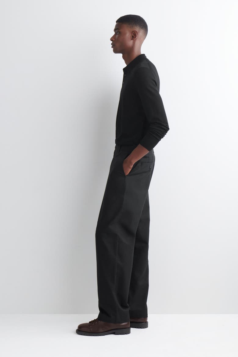 Cotton Straight-Leg Chinos, Alternate, color, BLACK