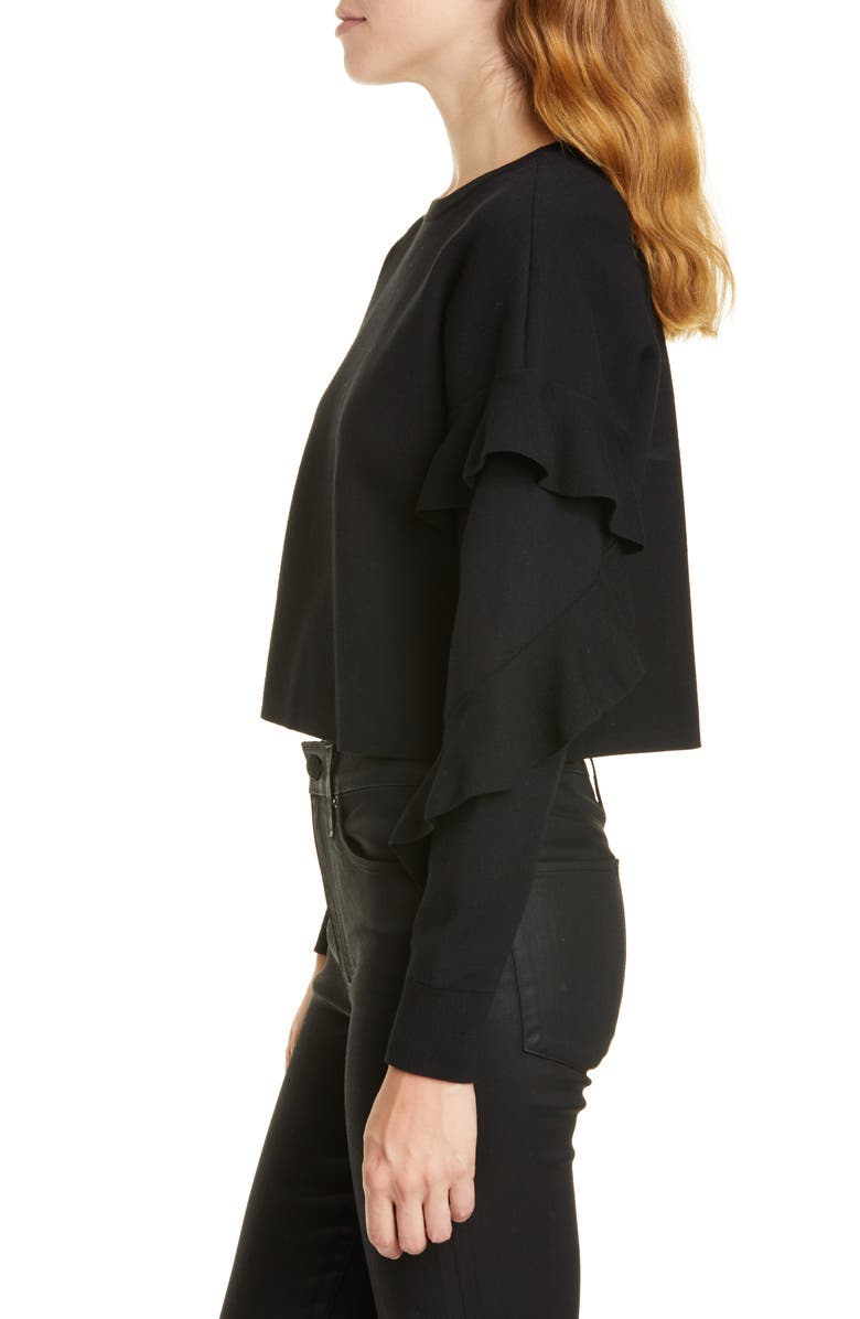 Alice + Olivia Nettie Ruffle Sleeve Sweater, Alternate, color,