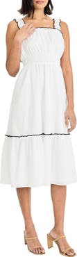 Maggy London Ruffle Strap Cotton Sundress