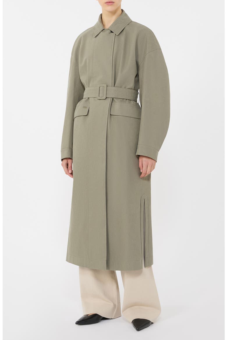 Bambola Cotton Blend Raincoat, Main, color, HORN GREY GREEN