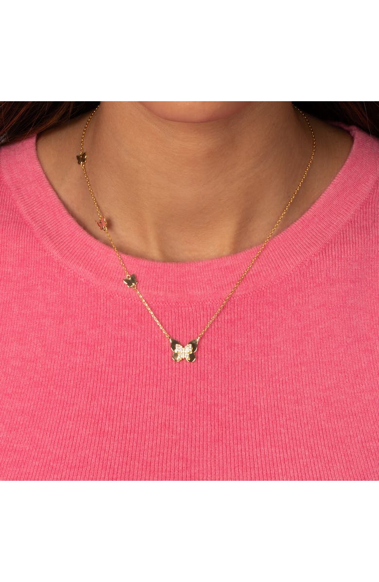 BY ADINA EDEN CZ Multi Butterfly Pendant Necklace, Alternate, color, Gold