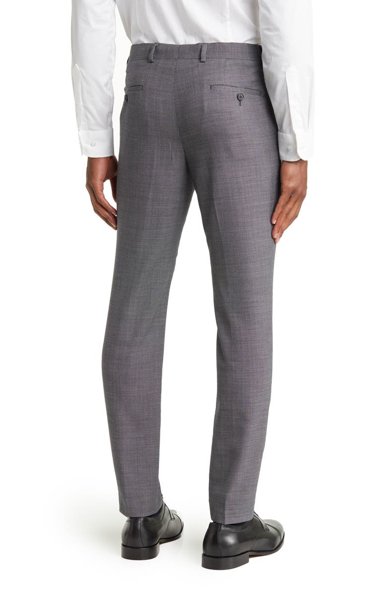 Original Penguin Charcoal Grey Birdseye Stretch Suit Pants, Alternate, color, Charcoal Grey