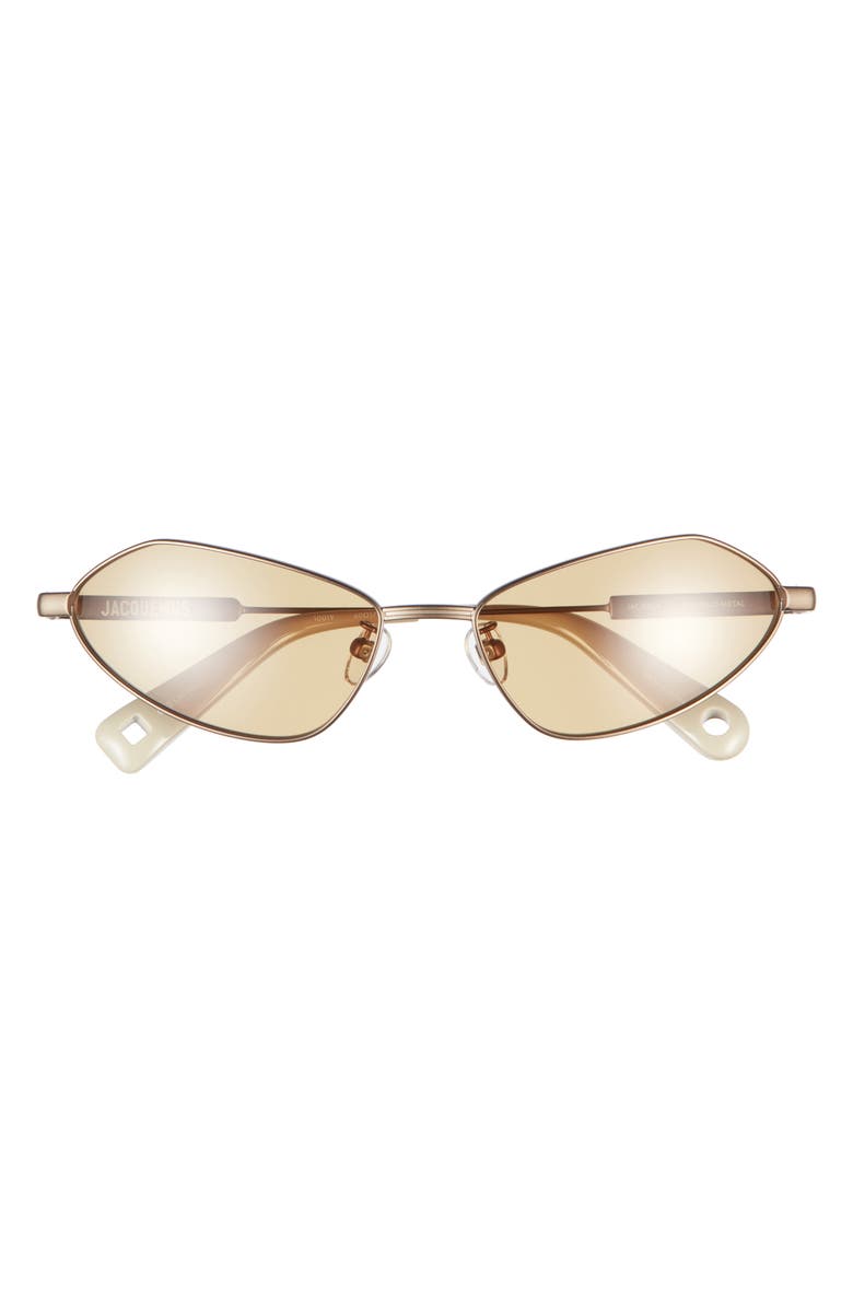 Jacquemus Bambino Geometric Sunglasses, Main, color, Gold