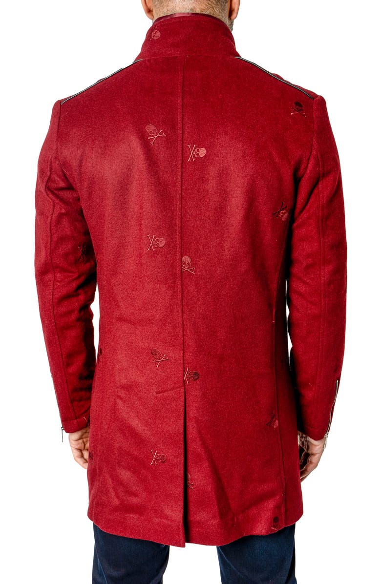 Maceoo Captainskull Embroidered Peacoat, Alternate, color,