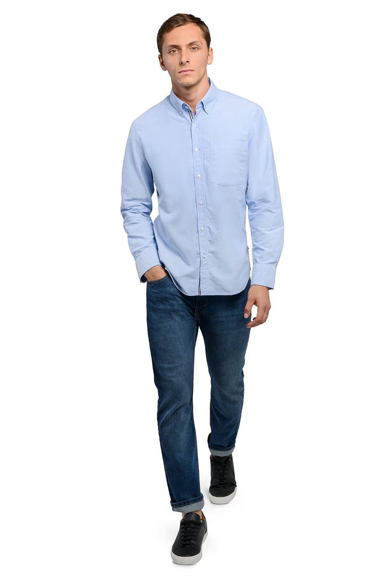 Solid Oxford Woven Long Sleeve Basic, Alternate, color, BLUE