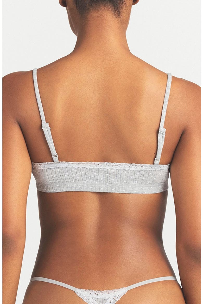 Pointelle Scoop Bralette, Alternate, color, LIGHT HEATHER GREY PIN DOT