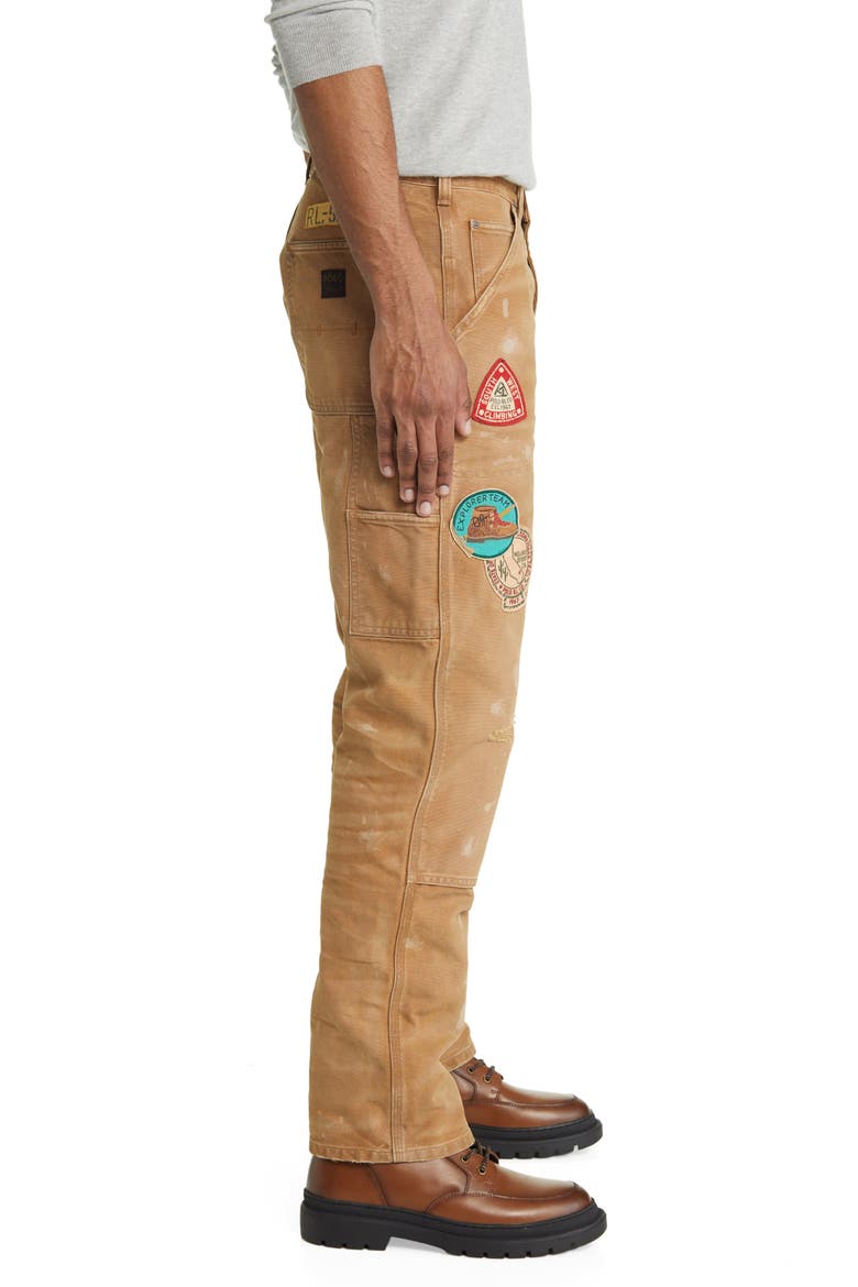 Relaxed Fit Distressed Canvas Pants, Alternate, color, BLUFFPOINT