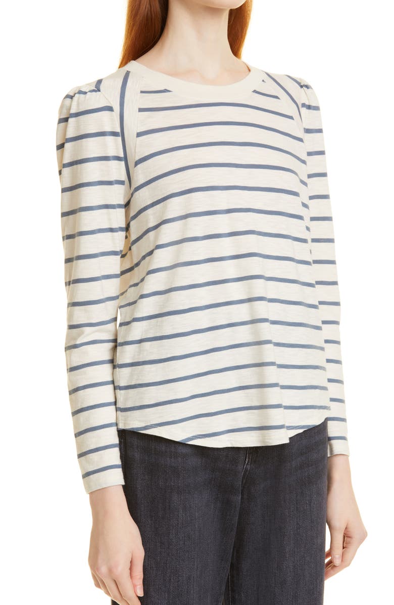 Veronica Beard Mason Stripe Long SleeveT-Shirt, Alternate, color, 