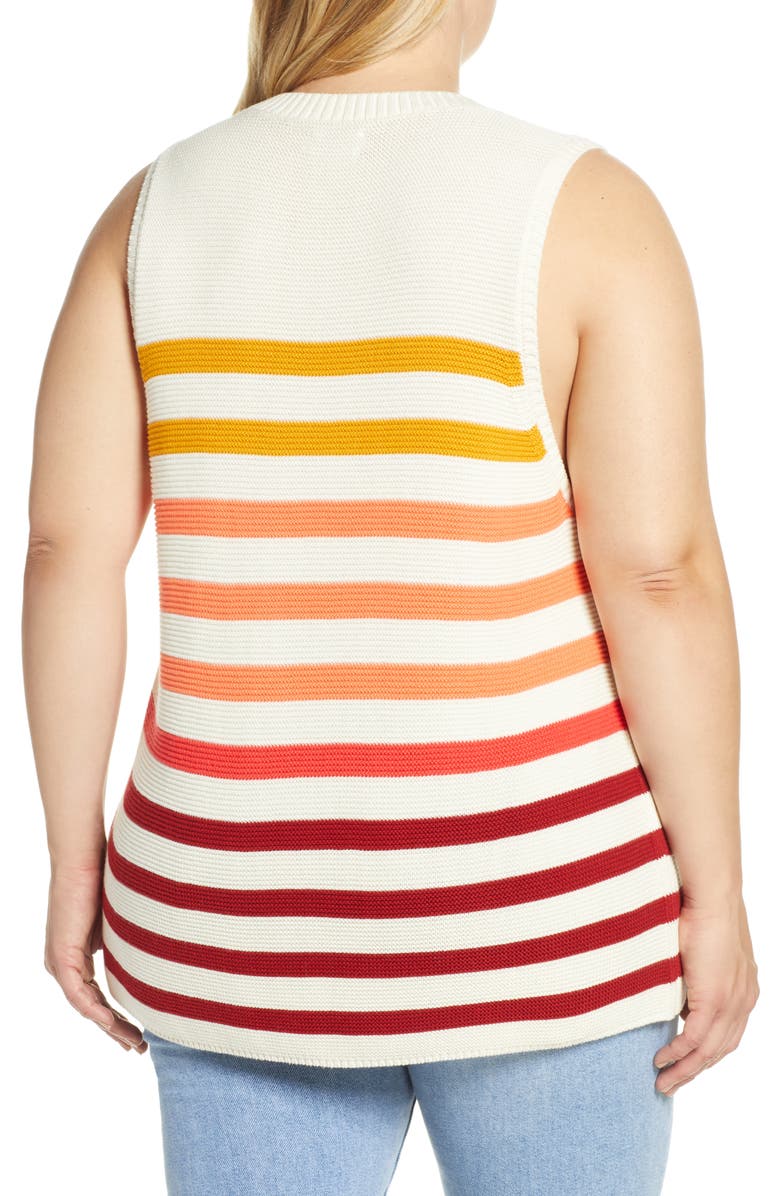 Lucky Brand Ombré Stripe Linen Blend Sweater Shell, Alternate, color, 