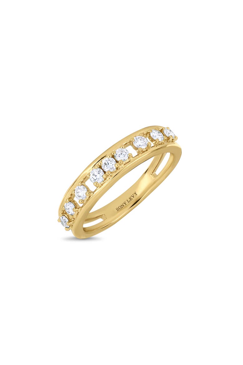18k Gold Florentine Diamond Stackable Ring, Main, color, 18KY