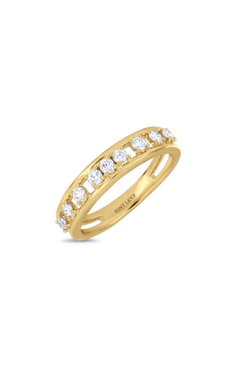 18k Gold Florentine Diamond Stackable Ring