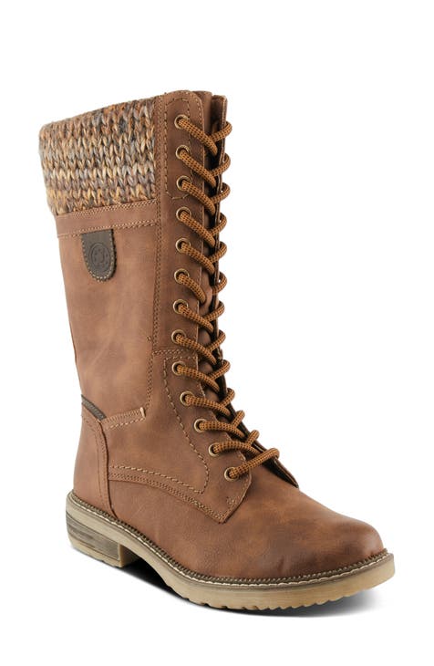 Ladies brown combat boots hotsell