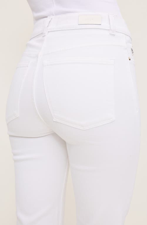 Shop Dl1961 Halle Straight Leg High Rise Instasculpt Jeans In White Dl Airbrushed