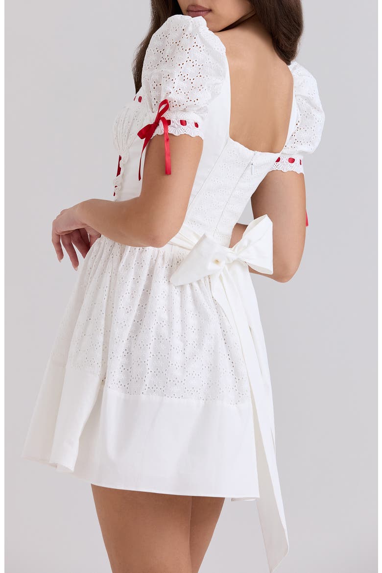 Jana Underwire Broderie Anglaise Minidress, Alternate, color, WHITE
