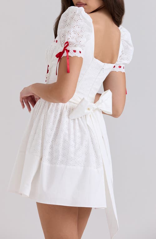House Of Cb Of Cb Womens Jana Broderie-anglaise Cotton Mini Dress White