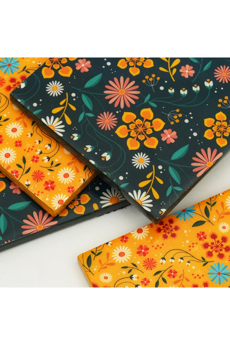 Sunburst Bloom Coasters, Alternate, color, Sunburst