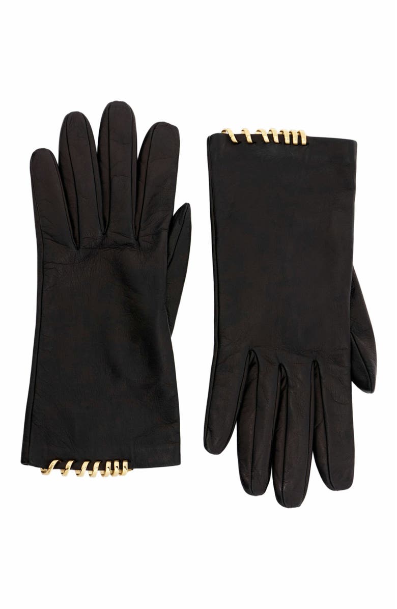 Lanvin Melodie Leather Gloves By Lanvin, Alternate, color, 