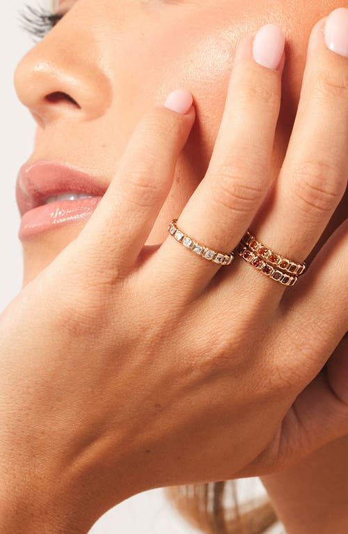 Made By Mary Cubic Zirconia Eternity Birthstone Ring In Silver