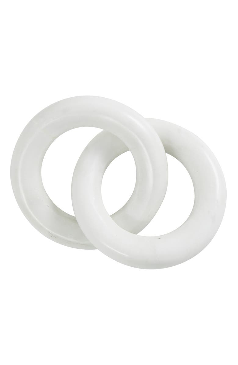 VIVIAN LUNE HOME Marble Chain Sculpture, Main, color, White