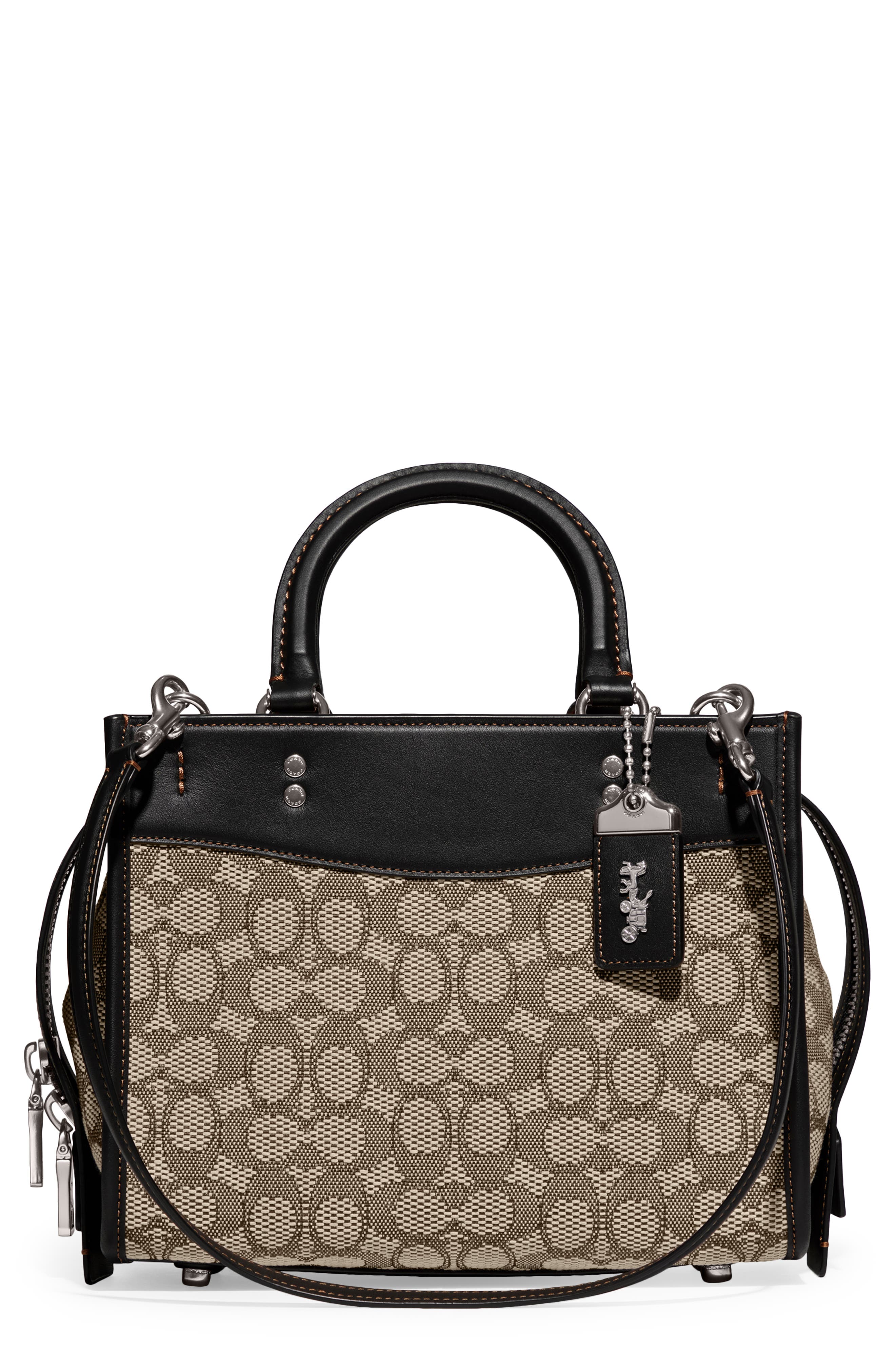 COACH Rogue 25 Signature Jacquard & Leather Crossbody Bag, Main, color, 