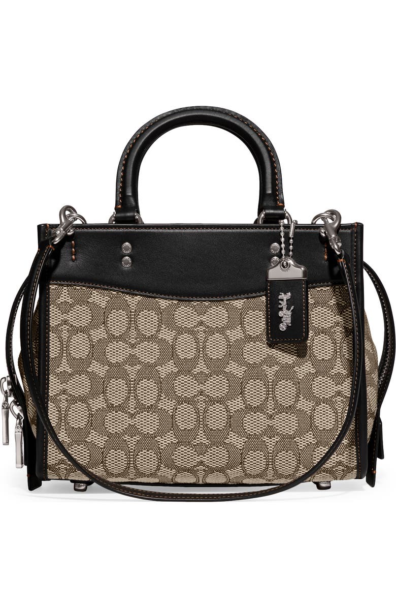 COACH Rogue 25 Signature Jacquard & Leather Crossbody Bag, Main, color,