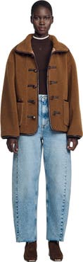 SANDRO Short faux fur coat