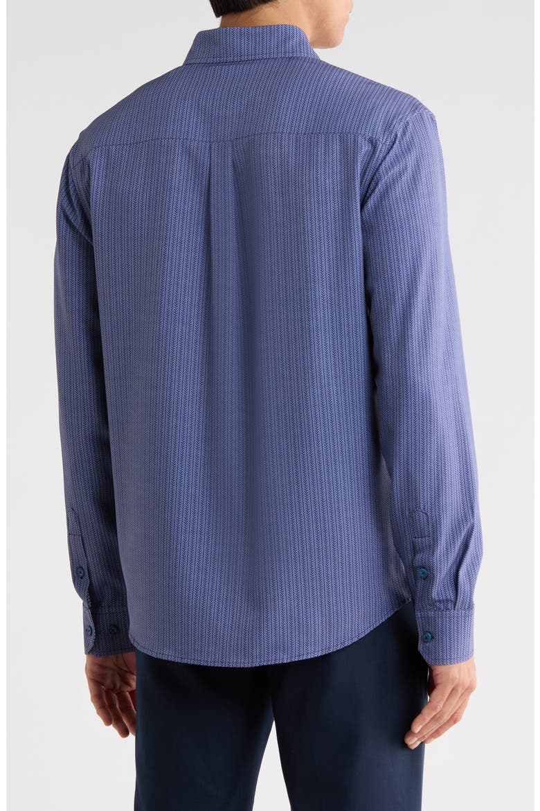 Printed Performance Long Sleeve Shirt, Alternate, color, BLUE