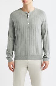 Reiss Andres Ribbed Henley Sweater