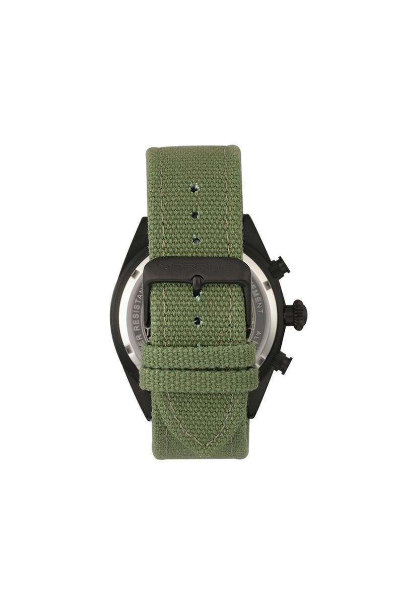 Morphic M53 Series Chronograph Fiber-Weaved Leather-Band Watch w/Date, Alternate, color, Black/Olive
