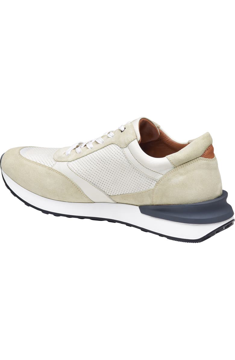 JOHNSTON & MURPHY COLLECTION Briggs Perforated Sneaker, Alternate, color, White Full Grain/Suede