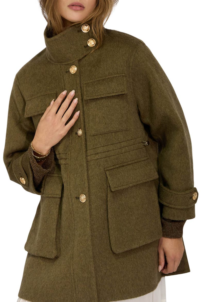 On the Move Wool Blend Drawstring Jacket, Alternate, color, OLIVE