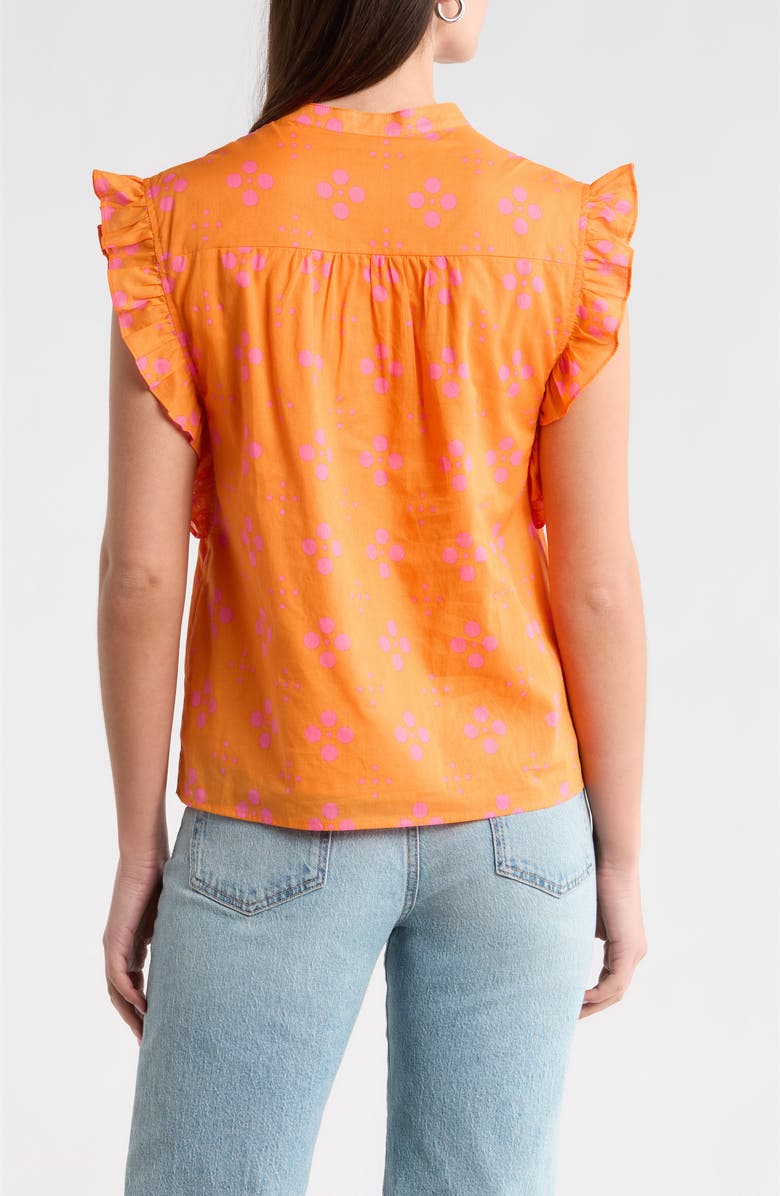 SUGARLIPS Donna Dot Hessi Sleeveless Button-Up Shirt, Alternate, color, Orange-Pink