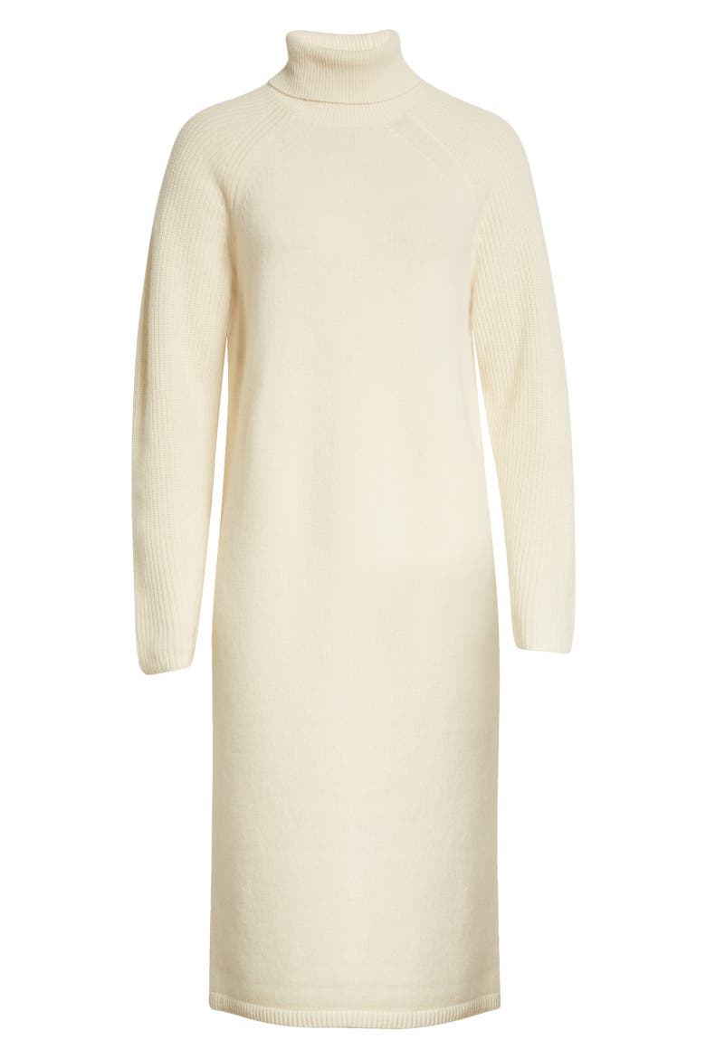 Elle Turtleneck Wool & Cashmere Sweater Dress, Alternate, color, CREAM